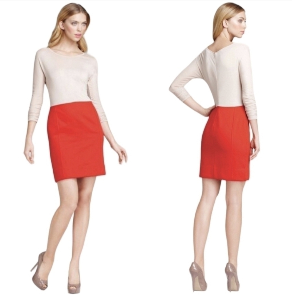 Marc by Marc Jacobs Womens Dress Claude Silk Knit Christmas Nude Red Small